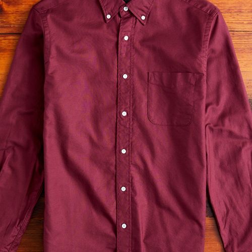 Oxford Button-Down Shirt in Burgundy