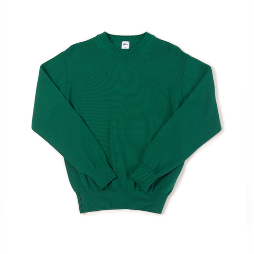 Solid Cotton Crew Neck Sweater - Green