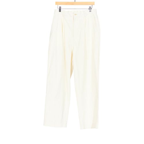 One Tuck Wide Pant Off White Cotton