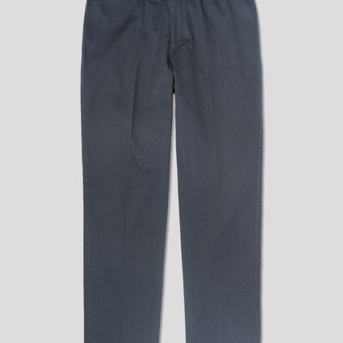 Cotton Cinch-back Chino Pants - Navy