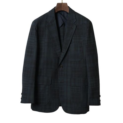 Kamakura Vintage Ivy Unstructured Crazy Madras Blazer- Dark Navy