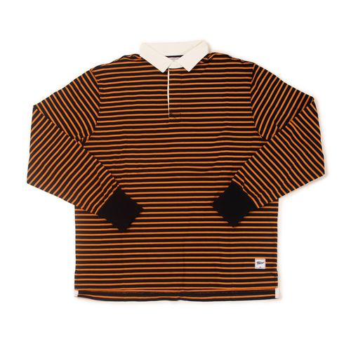 Striped Rugby Shirt - Orange/navy