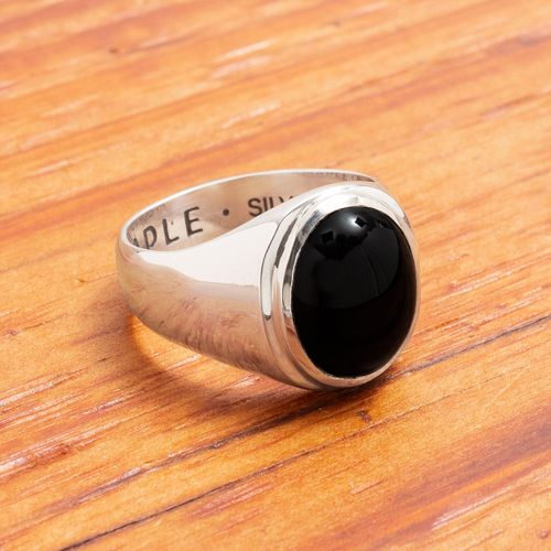 Tommy Signet Ring in Silver/Onyx