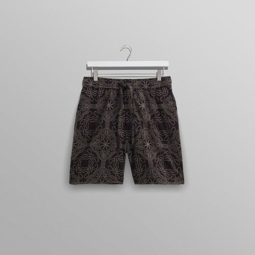 Kurt Shorts Black/Green Tile Stitch