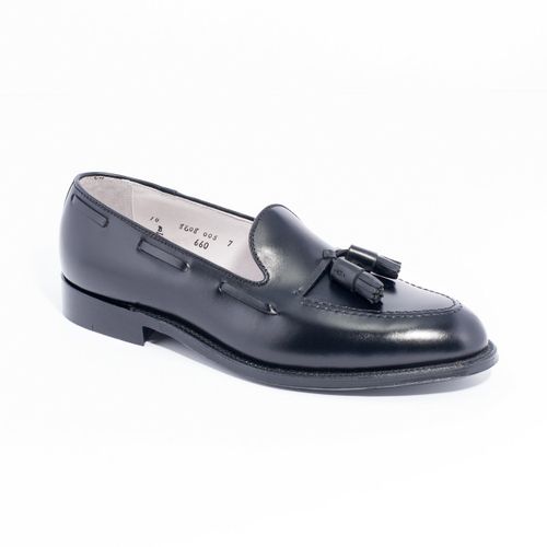 Alden Tassel Calfskin Loafer - Black