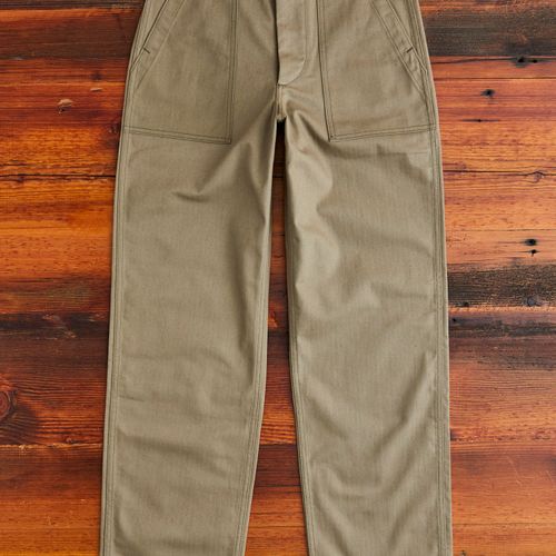 1086 Military Herringbone Pants in Olive Drab Green