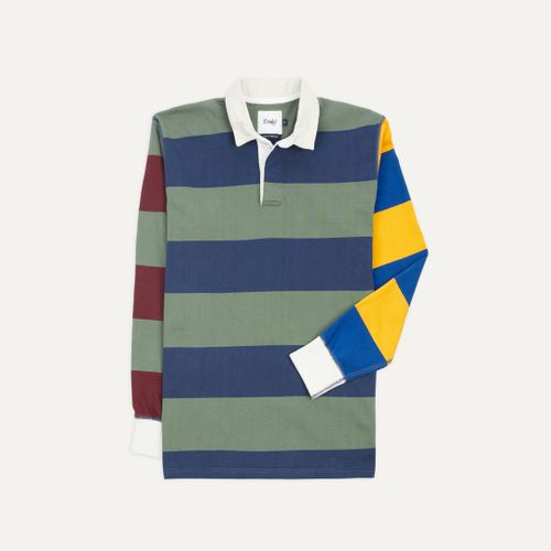 Multicolour Block Stripe Cotton Rugby Shirt