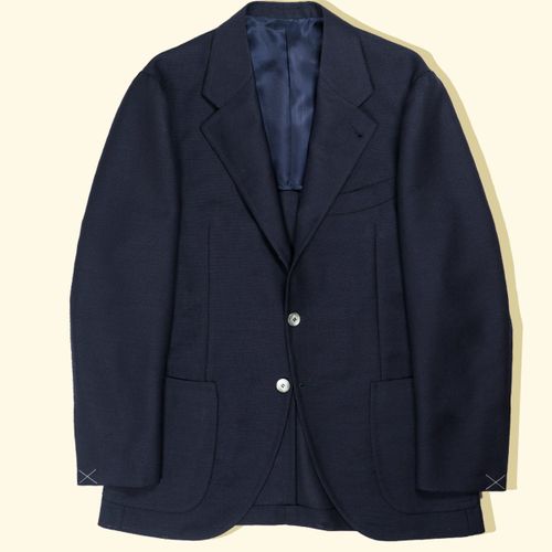 Wool/Mohair Hopsack Featherweight Blazer - NavyWool/Mohair Hopsack Featherweight Blazer - Navy