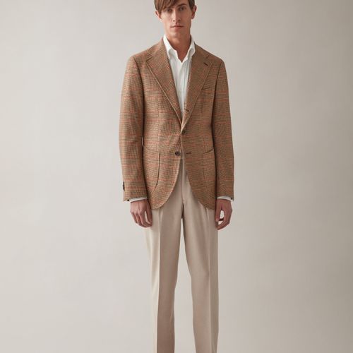 DAN SPORT Wool/Cashmere Blazer Brown/Red Glencheck Brown/Red Glencheck