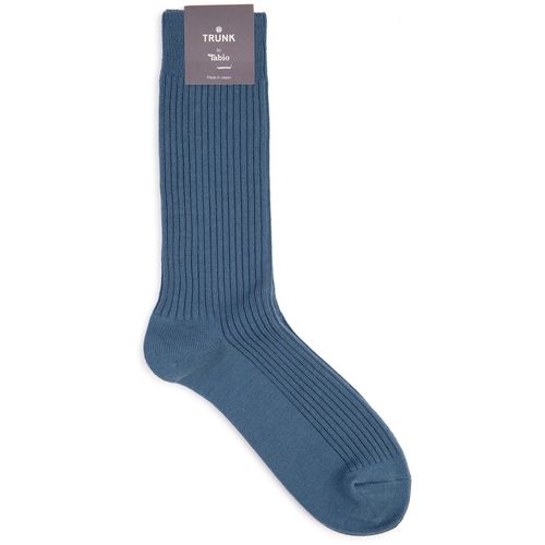 Tabio Power Fit Crew Socks: Blue