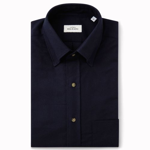 FABIAN Turndown Collar Shirt Navy Navy