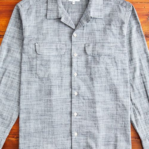 Classic Shirt in Black Cotton Slub