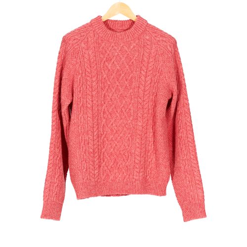 Cableknit Sweater Italian Lambswool Rose