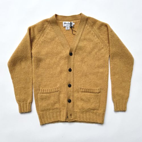 Harley Of Scotland Chunky Weight Super Soft Wool Cardigan- Mustard