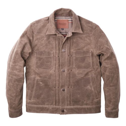 Riders Jacket Heavy Waxed Canvas Tobacco Wool