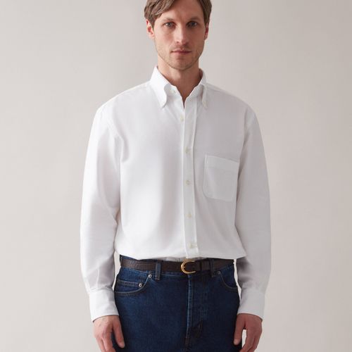 FERDINAND Oxford Button Down Shirt White White