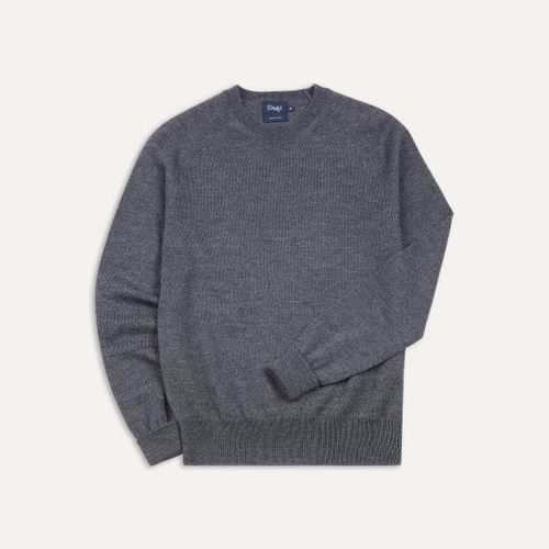 Grey Melange Merino Crew Neck Jumper