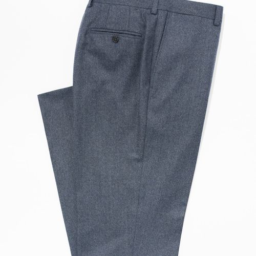 Blue Wool Flannel Trousers