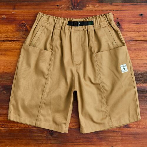 Cotton Twill Belted C.S Shorts in Khaki