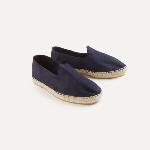 Navy Herringbone Cotton Espadrilles