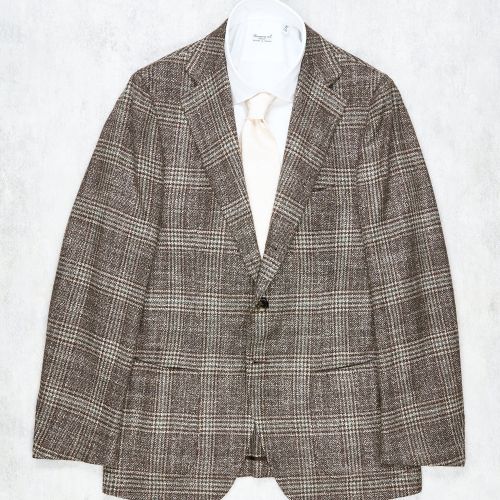 Cesare Attolini Brown with Green Check Wool/Silk Sport Coat (NOS)