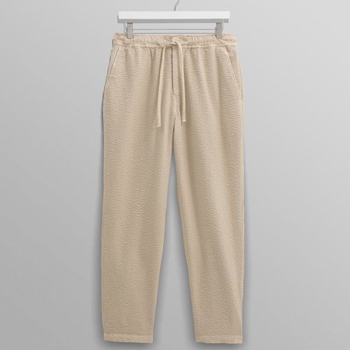 Kurt Trousers Stone Seersucker