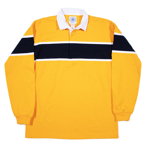 Striped Rugby Shirt - Gold/white/navy