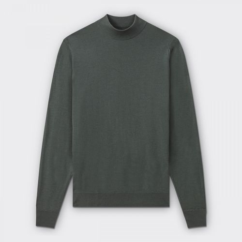 Merino Wool Mock Neck : Thyme Green