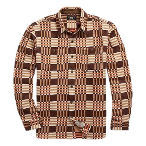 Plaid Jacquard Workshirt Brown Multi