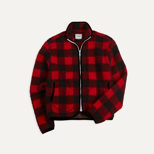 Buffalo Check Boucle Wool Zip Fleece Jacket