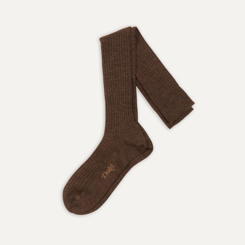 Brown Wool Over-the-Calf Socks