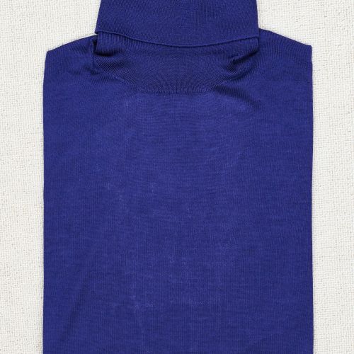 Caruso MA35 Purple-Blue Cashmere/Silk Turtle Neck Sweater (NOS)