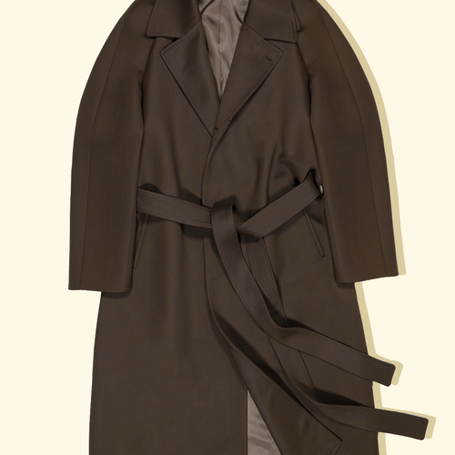 The 'A' Wrap Coat - Brown Cavalry TwillThe 'A' Wrap Coat - Brown Cavalry Twill