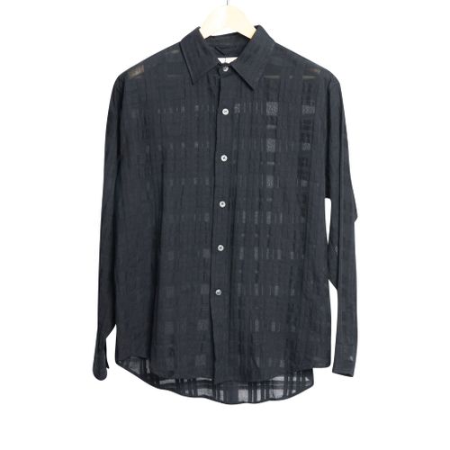 Crinkle Shirt Black Check