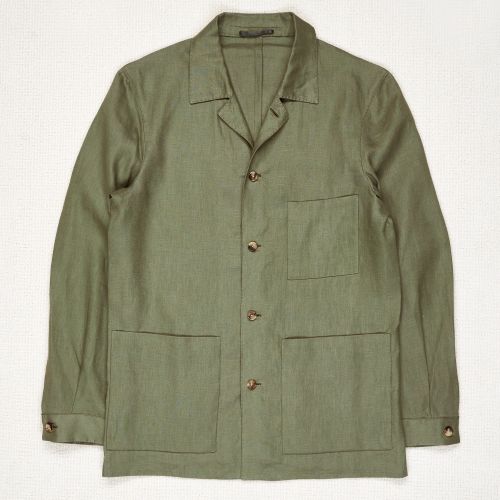 P. Johnson Army Green Linen Shirt Jacket (NOS)