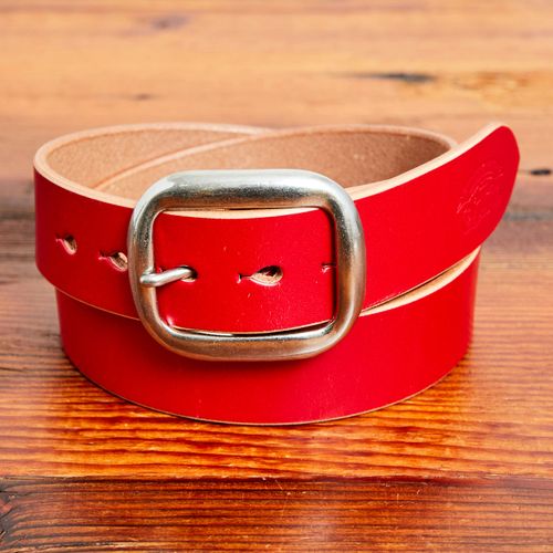 B-87 Leather Belt in Red