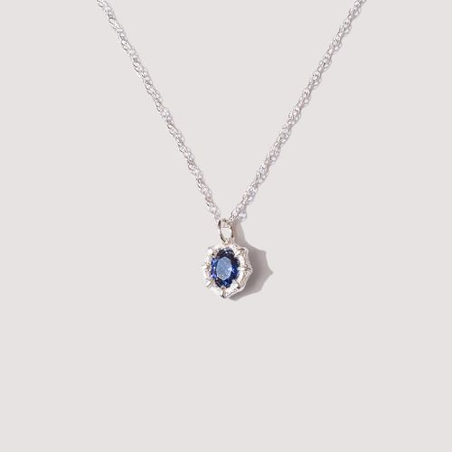 Blue Mini Bamboo Pendant - Silver (925)