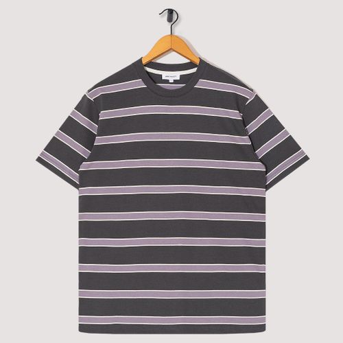 Johannes Multicolour Stripe Tee - Battleship Grey