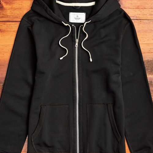 Zip Hoodie in Black