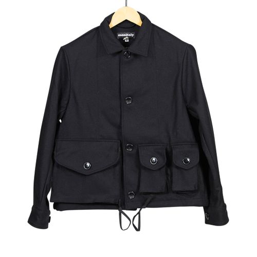 Military Jacket Type A Wool Flannel Solid Black