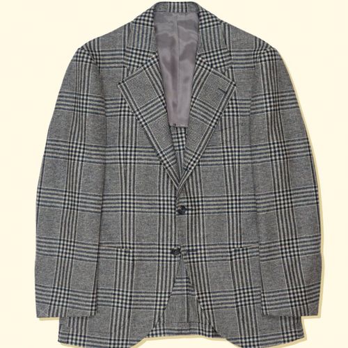 Wool Sport Jacket - Black & White/Ecru Magnified PlaidWool Sport Jacket - Black & White/Ecru Magnified Plaid