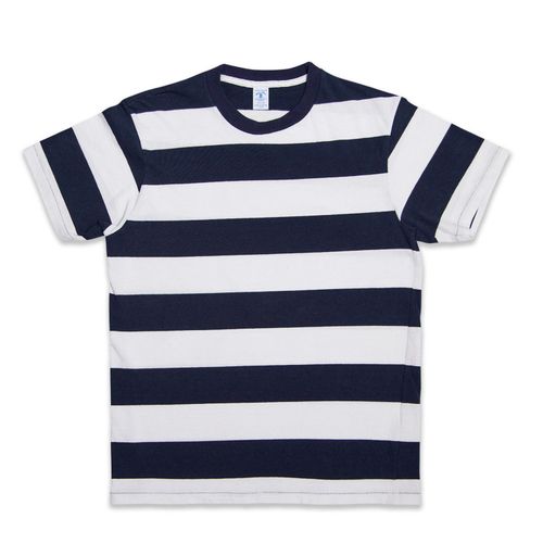 Wide Stripe S/S C/N Tee / White/Navy