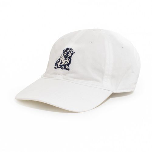 Bulldog Needlepoint Hat - White