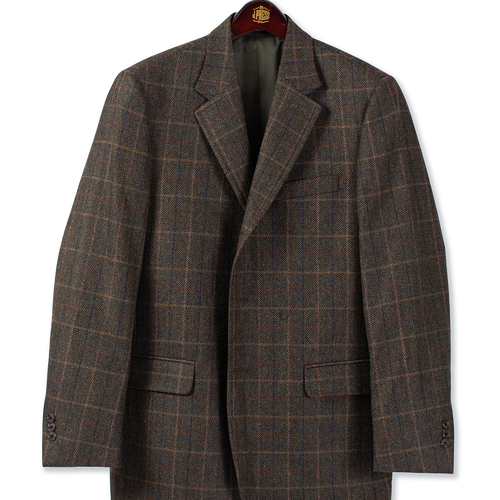 Olive Herringbone W/multi Decos Sport Coat - Mto