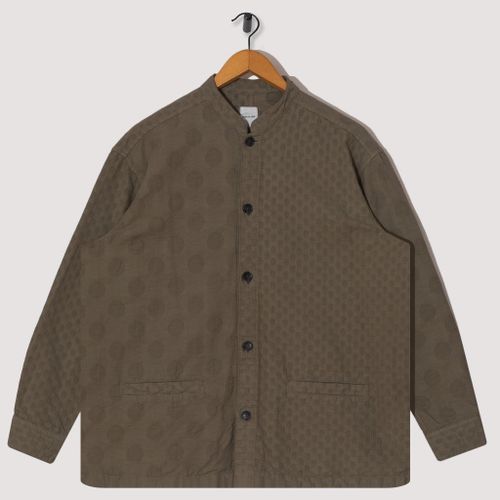 Stand Collar Shirt Jacket - Olive