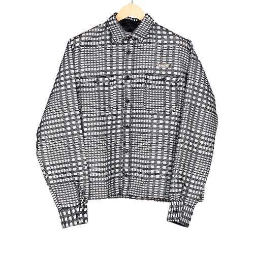 Overshirt Black White Geo Check Two Jacquard