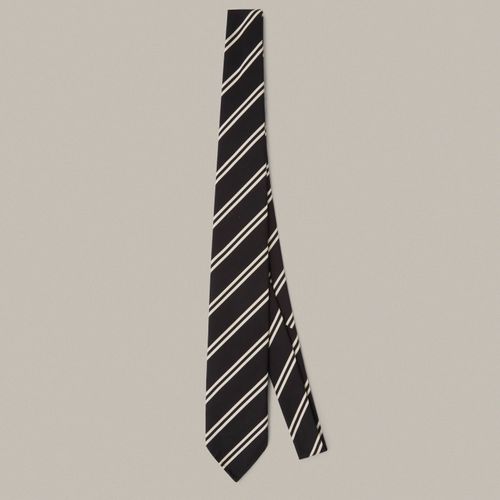 TIE Mogador Striped Silk Black Black