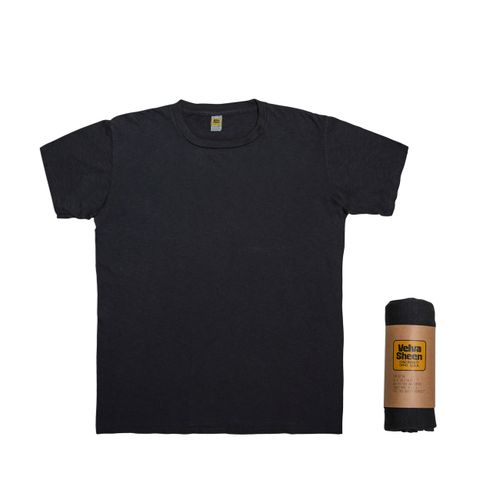 Rolled Short sleeve Crew neck Tee / Black