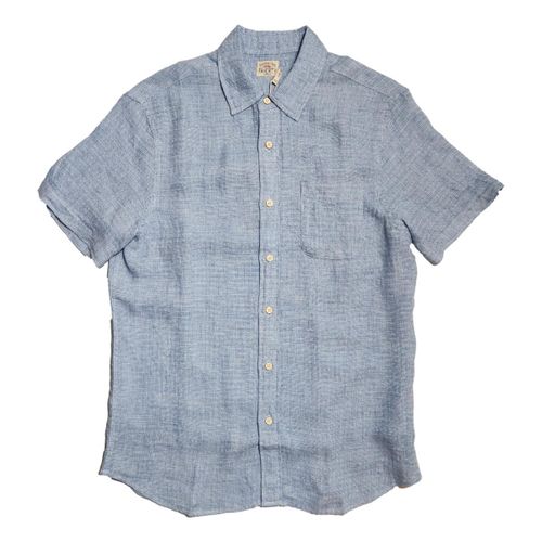 Palma Linen Shirt Blue Basketweave