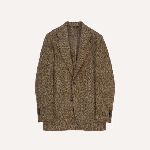 Brown Herringbone Harris Tweed Blazer